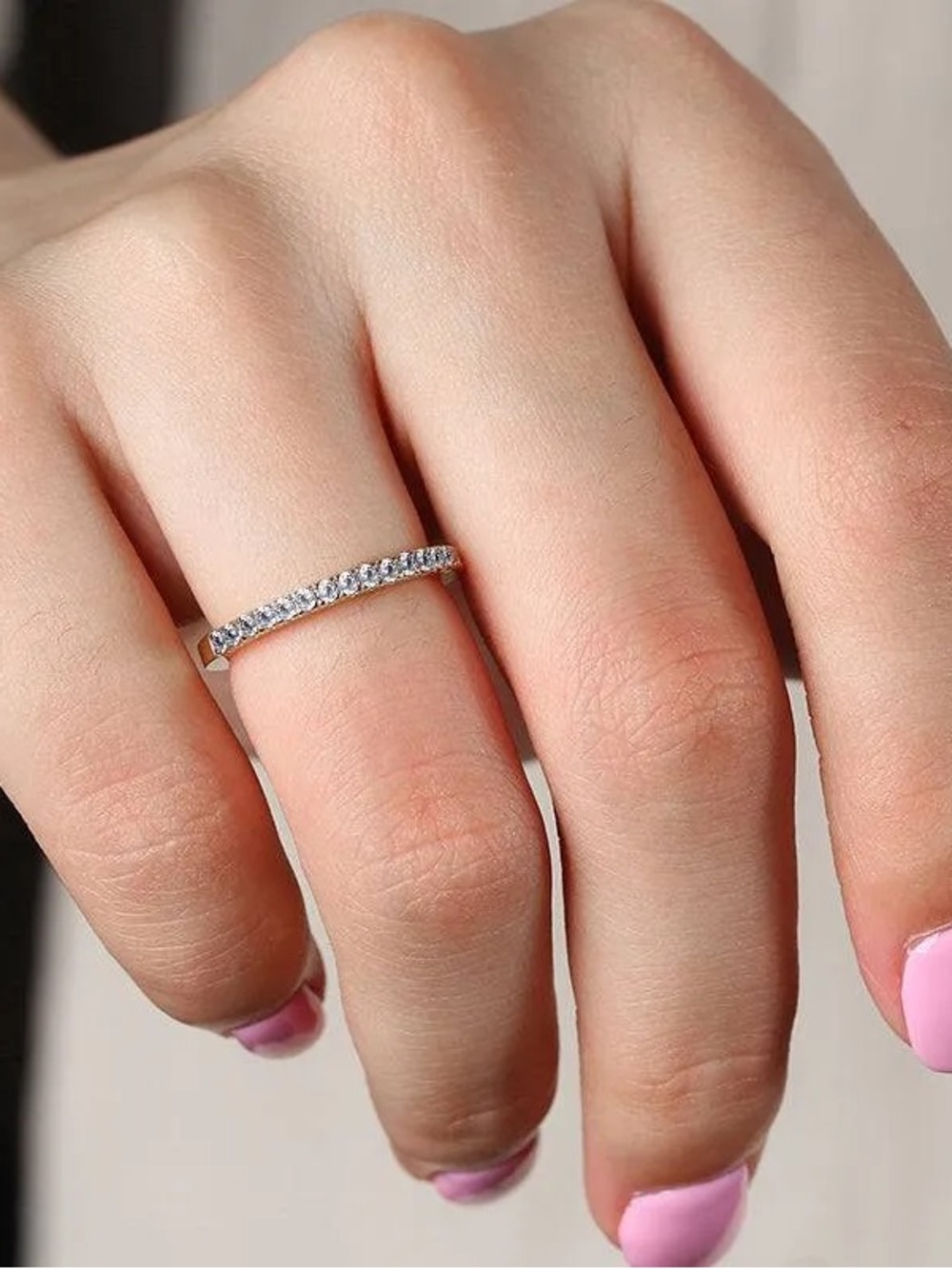NIB Sterling Silver Classic Half Eternity Thin Wedding Band Sz 9 S925
